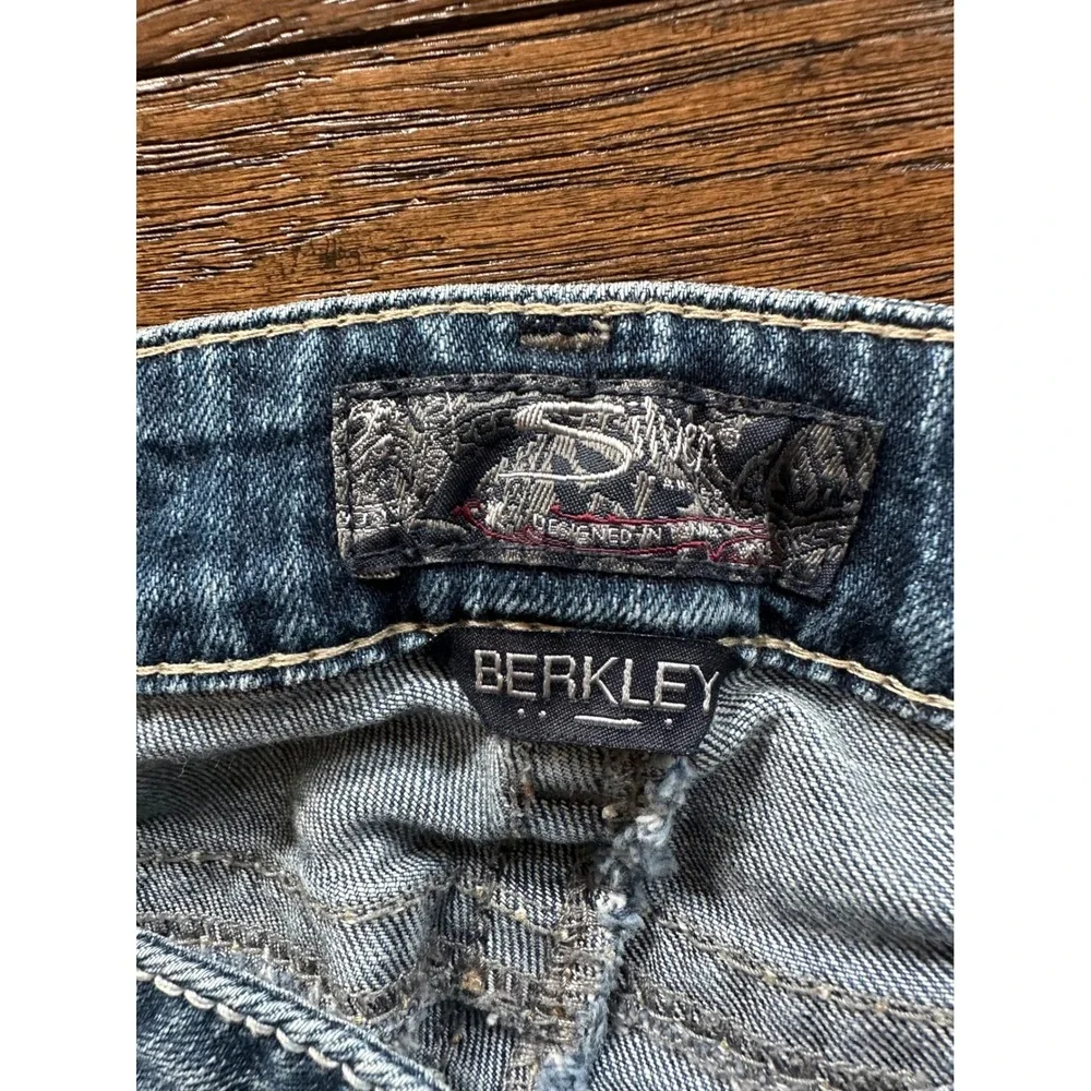 Silver Jeans Co Berkley Womens 30x32 Distressed Bootcut Jeans Blue L93055JP278